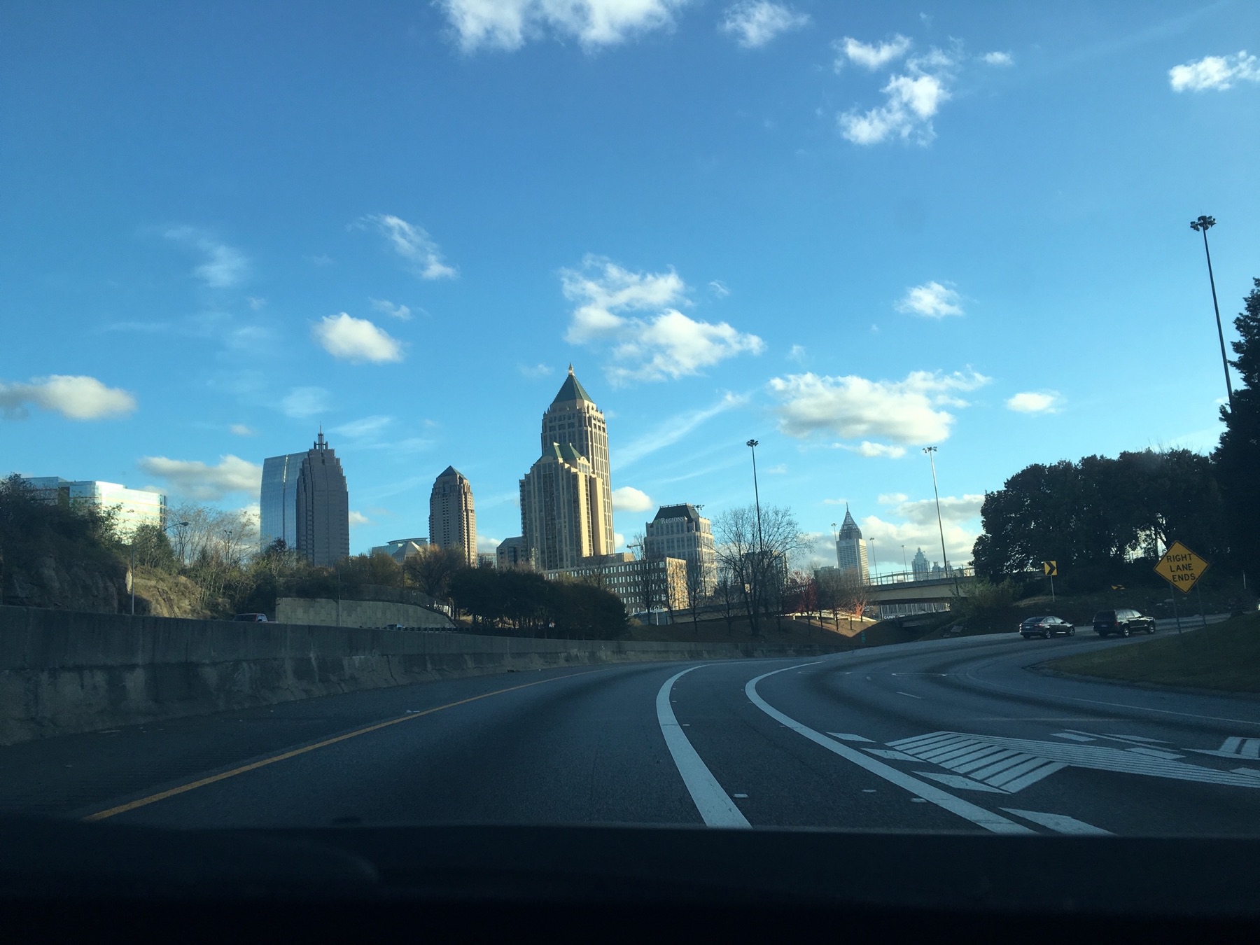 Atlanta skyline under a blue evening sky