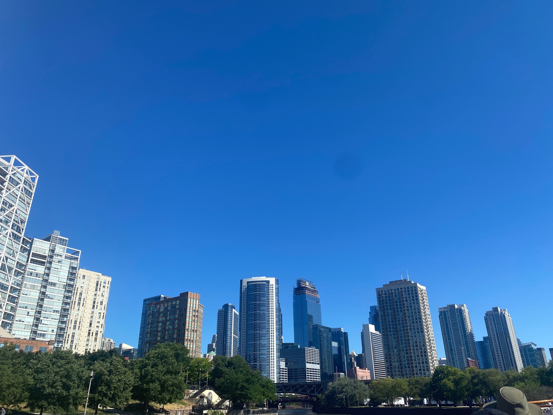 Chicago skyline viewed across the river