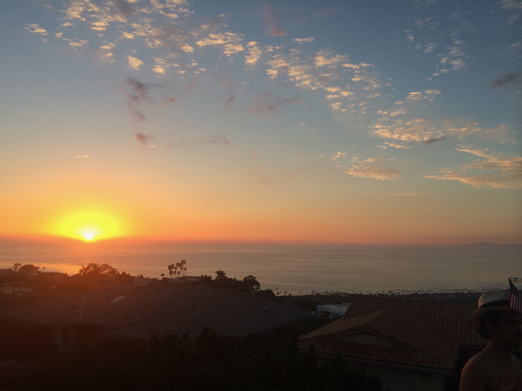 Golden sunset over the Pacific Ocean in La Jolla