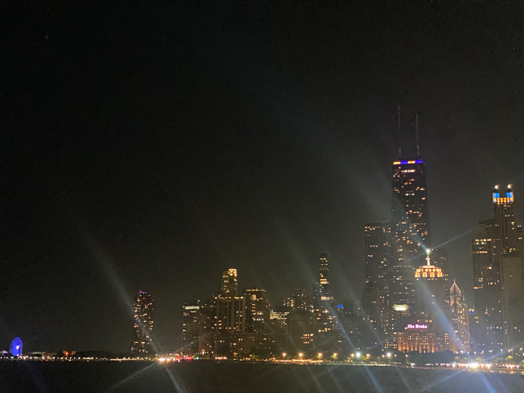 Atlanta skyline lit after dark